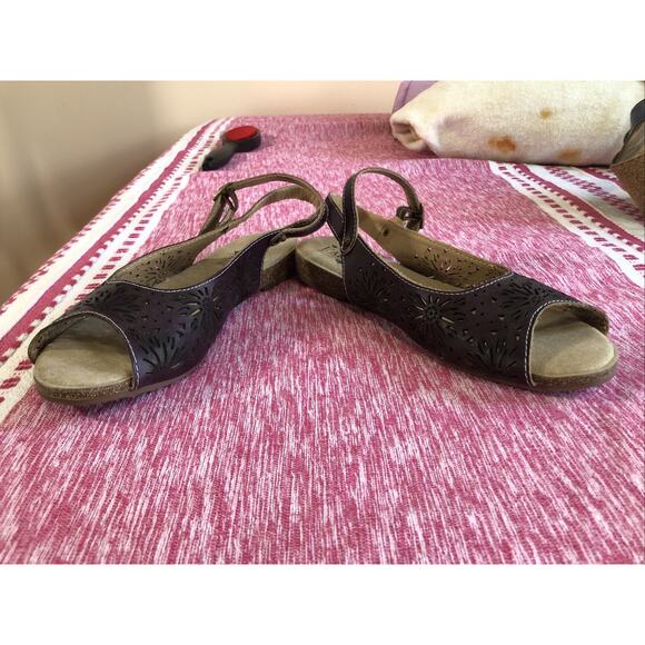 L'artiste Spring Purple Strappy Sandals Leather Shoes Flower EUR 40 / US 9.5 - Picture 6 of 9